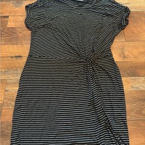 Ultra Flirt Black and White Striped Mini Dress